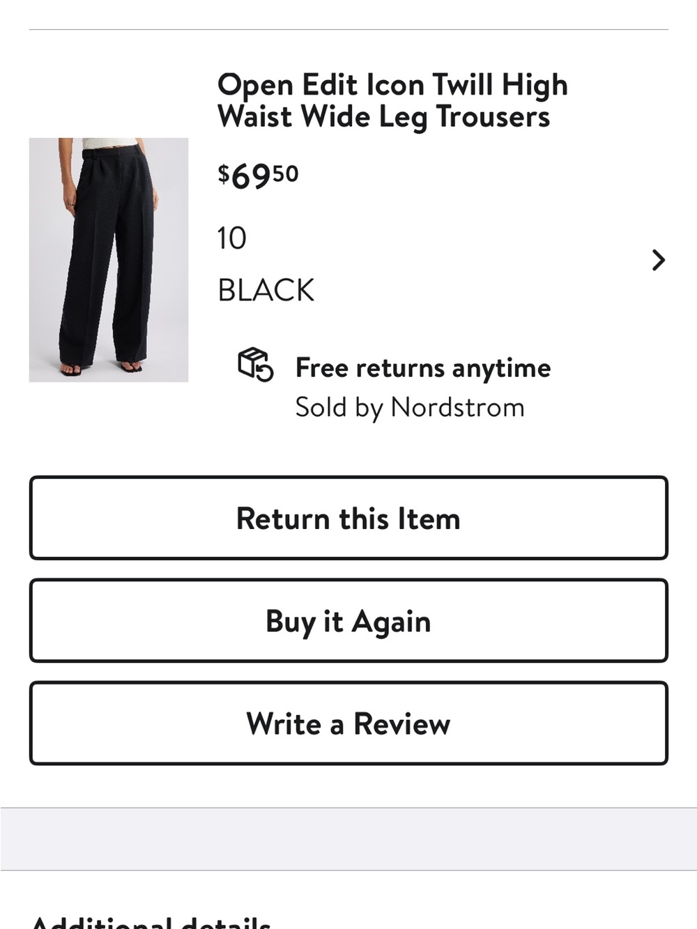 Nordstrom Open Edit high waist twill trousers - Picture 6 of 12